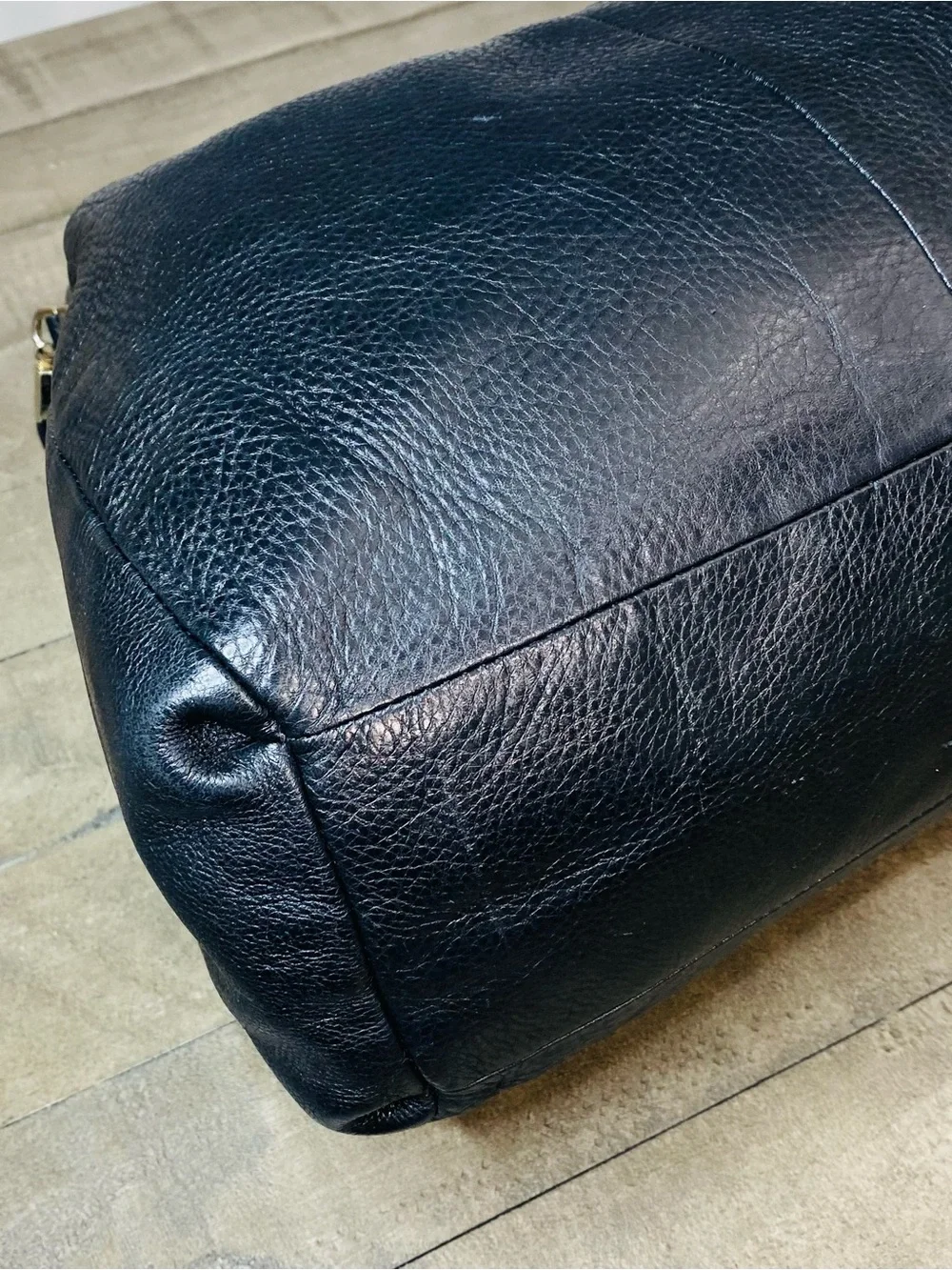 Coach Madison Phoebe Black Pebbled Leather Shoulder Bag Tote Purse Slouchy